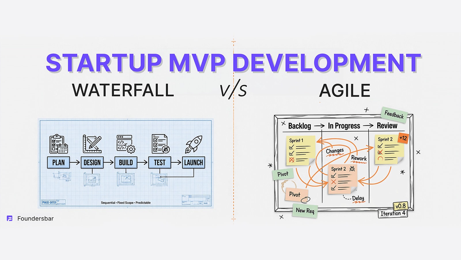 startup MVP development-waterfall-vs-agile
